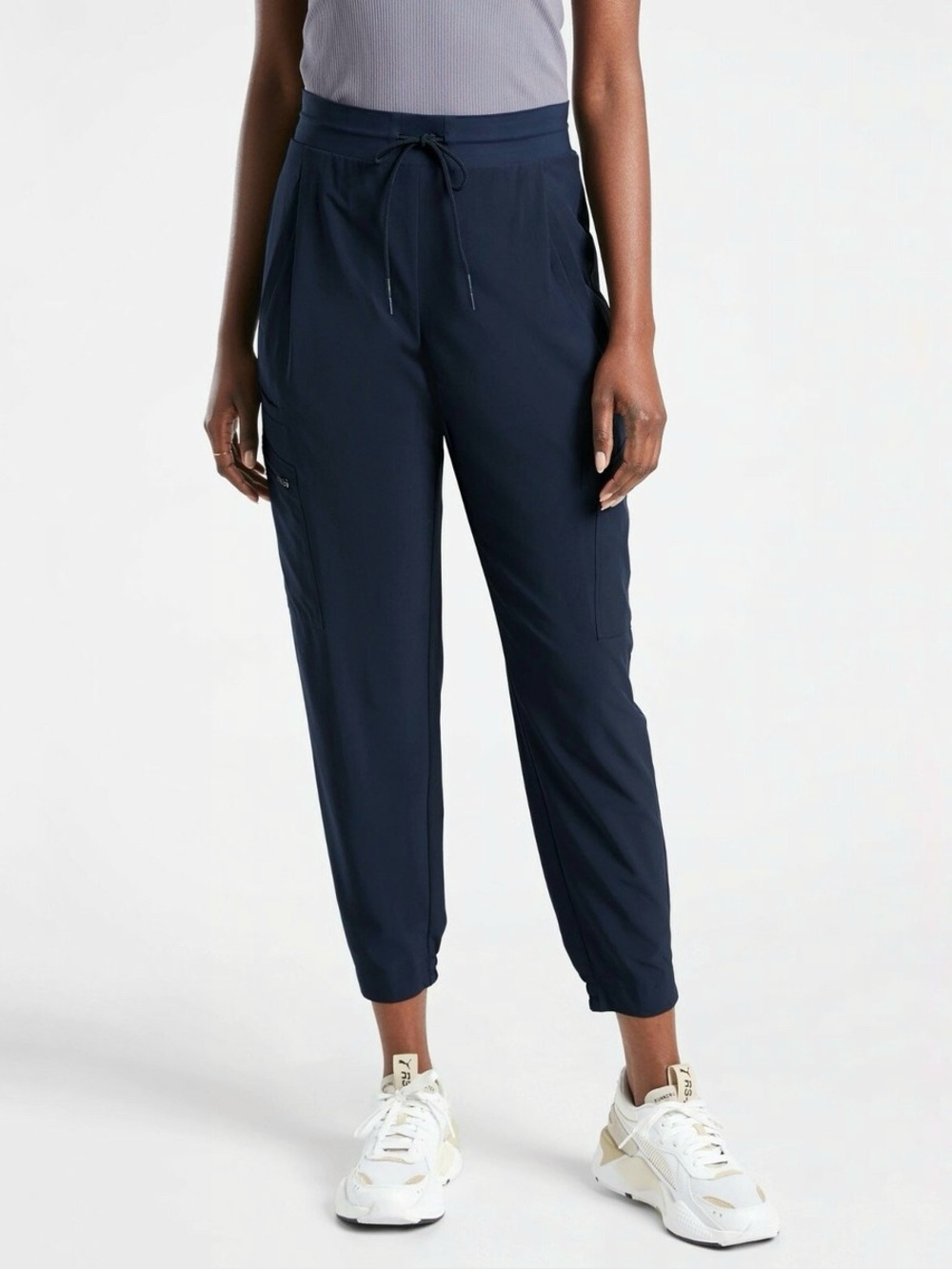 ATHLETA Venture Pant 6 Navy Blue Travel Athleisure Cargo Comfy Athleisure
